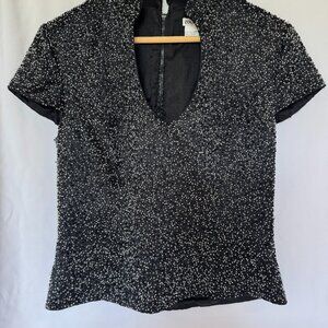 Zola Evening Beaded Top Black Women Size 8
